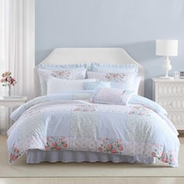 Set De Edredón Laura Ashley Twin Coquette Hope Patchwork Blue - Venta Internacional.
