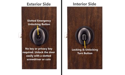 Foto 2 | Foto 2 | Pomo Para Puerta Copper Creek Ek2030tb Egg Privacy Paquete De 2 Unidades Color Bronce - Venta Internacional.