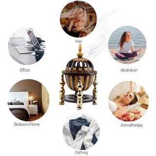 Foto 6 | Foto 6 | Quemador De Incienso Intense Oud Con Cúpula De Metal Marrón De 18 Cm - Venta Internacional.