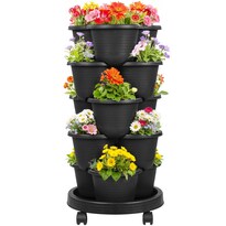 Jardinera Vertical Vecelo De 5 Niveles Con Riego Automático Color Negro - Venta Internacional.
