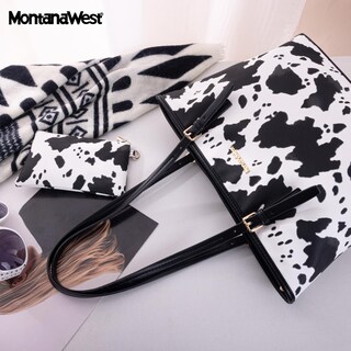 Foto 2 | Foto 2 | Bolso Montana West De Piel Con Estampado De Vaca Para Mujer Color Negro - Venta Internacional.