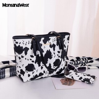 Foto 3 | Foto 3 | Bolso Montana West De Piel Con Estampado De Vaca Para Mujer Color Negro - Venta Internacional.