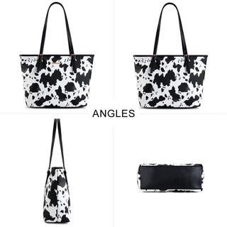 Foto 4 | Foto 4 | Bolso Montana West De Piel Con Estampado De Vaca Para Mujer Color Negro - Venta Internacional.