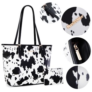 Foto 5 | Foto 5 | Bolso Montana West De Piel Con Estampado De Vaca Para Mujer Color Negro - Venta Internacional.