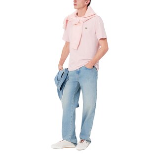 Foto 2 | Foto 2 | Camiseta Lacoste De Algodón De Corte Clásico Para Hombre Color Rosa Claro - Venta Internacional.