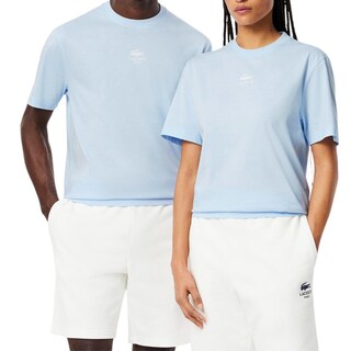 Foto 1 | Foto 1 | Camiseta Lacoste Signature Print Para Hombre Azul Claro Talla L - Venta Internacional.