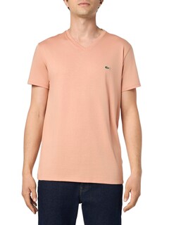 Foto 1 | Foto 1 | Camiseta Lacoste Para Hombre Cuello En V Manga Corta Corte Regular Marrón - Venta Internacional.