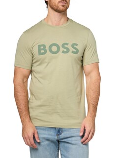 Foto 1 | Foto 1 | Camiseta Boss Bold Logo Jersey De Manga Corta En Verde Musgo Xxl - Venta Internacional.