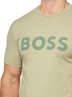 Foto 3 | Foto 3 | Camiseta Boss Bold Logo Jersey De Manga Corta En Verde Musgo Xxl - Venta Internacional.