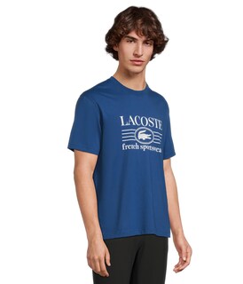 Foto 2 | Foto 2 | Camiseta Lacoste Para Hombre Cuello Redondo Corte Clásico Logotipo Azul - Venta Internacional.