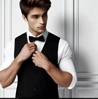 Foto 1 | Foto 1 | Chaleco Negro Peppermint Con Moño Para Caballero Ideal Para Fiesta O Evento