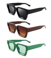 Sunglasses Pro Acme Square Thick Frame Uv400 Paquete De 3 Unidades Para Hombre Y Mujer - Venta Internacional.