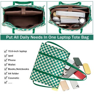 Foto 5 | Foto 5 | Bolsa Btoop Para Portátil De Lona Para Mujer 15 6 Pulgadas Color Verde - Venta Internacional.