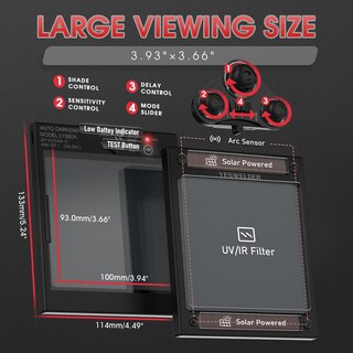 Foto 6 | Foto 6 | Casco De Soldadura Yeswelder De Oscurecimiento Automático Con Ventilador Recargable - Venta Internacional.