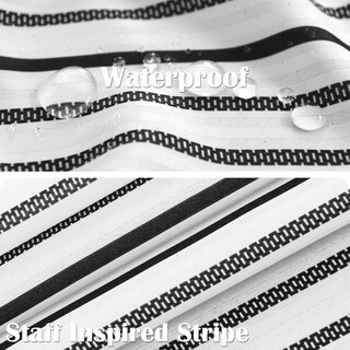 Foto 2 | Foto 2 | Cortina De Ducha Jinchan Melody Color Negro Y Blanco 152 X 183 Cm Con Ganchos - Venta Internacional.