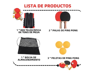 Foto 2 | Foto 2 | Juego de Ping Pong Portátil Xtellar con Red