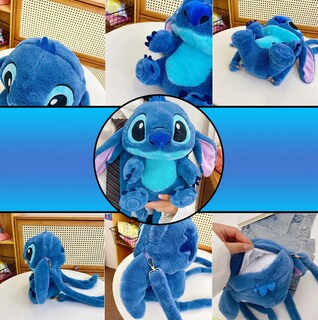 Foto 3 | Foto 3 | Combo Mochila Suave Peluche Stitch Modelo Azul