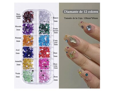 Foto 3 | Foto 3 | Cristal Ab Y Kit De Deco De Uñas Xtellar De 12 Colores
