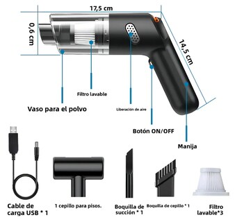 Foto 2 | Foto 2 | Aspiradora Para Auto Xtellar Inalámbrico De Mano Para Hogar Auto 10000pa Portátil