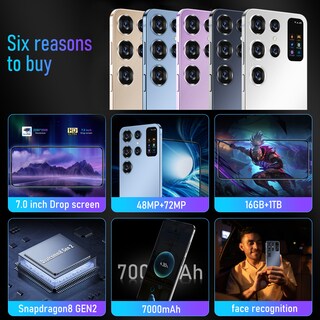 Foto 6 | Foto 6 | Smartphone S25 Ultra Negro 7.0 Pulgadas Full HD 16GB 1TB 5G