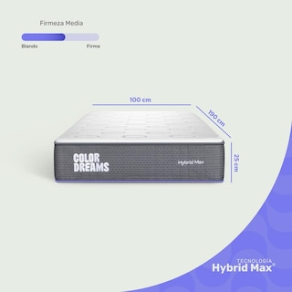 Foto 5 | Foto 5 | Colchón Individual Colordreams Híbrido 25cm Firmeza Media