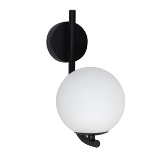 Foto 5 | Foto 5 | Estevez Luminario Arbotante Sfera 1 Luz G9 Ip44 Negro/opalo Ø120×248×188 Mm