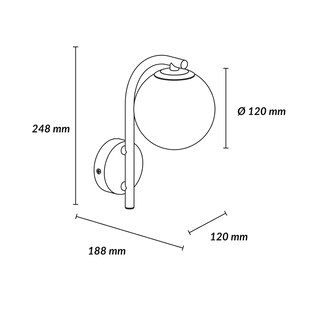 Foto 8 | Foto 8 | Estevez Luminario Arbotante Sfera 1 Luz G9 Ip44 Negro/opalo Ø120×248×188 Mm
