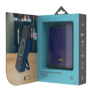 Foto 8 | Foto 8 | Batería Power Bank Portátil Stf 5000 Mah 20w Carga Magnética Color Azul