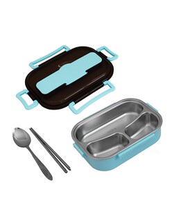 Foto 1 | Foto 1 | Lonchera Mindejal Lunboxa Azul De Acero Inoxidable 3 Compartimientos