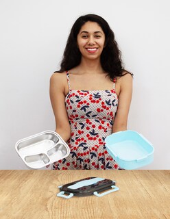 Foto 3 | Foto 3 | Lonchera Mindejal Lunboxa Azul De Acero Inoxidable 3 Compartimientos