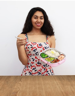 Foto 4 | Foto 4 | Lonchera Mindejal Lunboxr Rosa De Acero Inoxidable 5 Compartimientos