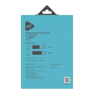 Foto 7 | Foto 7 | Batería Power Bank Portátil Stf 10 000 Mah 20w Pd Cable Tipo C Integrado Color Lila