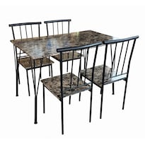 Comedor Agatha Minimalista De Acero Para 4 Personas