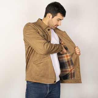 Foto 4 | Foto 4 | Chamarra Tipo Gamuza Para Hombre Con Bolsillo Interno Greenlander Cafe