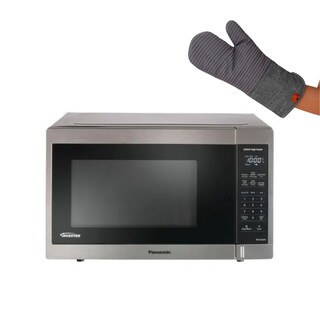 Foto 2 | Foto 2 | Combo Microondas Panasonic Nn-sc649srfh Inverter De 36 Litros (1.3ft³ / 1200w) Color: Gris + Guante De Cocina.