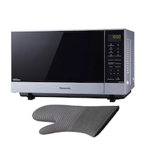 Combo Microondas Panasonic Nn-gf574mrph Inverter + Grill De 27litros ( 1.0ft³ / 1000w ) Color: Gris + Guante Cocina.