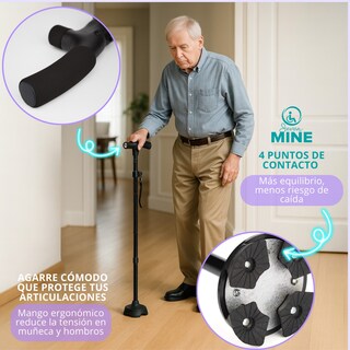 Foto 6 | Foto 6 | Bastón Plegable Con Luz Led | Base 360° Facilita Los Giros