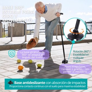 Foto 8 | Foto 8 | Bastón Plegable Con Luz Led | Base 360° Facilita Los Giros