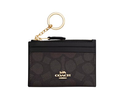 Foto 1 | Foto 1 | Monedero Coach Mini Skinny Id Case Signature Canvas Cw870 Café