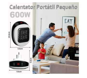 Foto 2 | Foto 2 | Calefactor Eléctrico De Aire Mini Color Negro