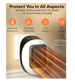 Foto 4 | Foto 4 | Calefactor Eléctrico De Aire Mini Color Negro