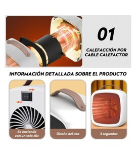 Foto 3 | Foto 3 | Mini Calefactor Portátil Color Blanco