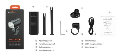 Foto 6 | Foto 6 | Lámpara MagicShine Delantera 400 lm Recargable USB