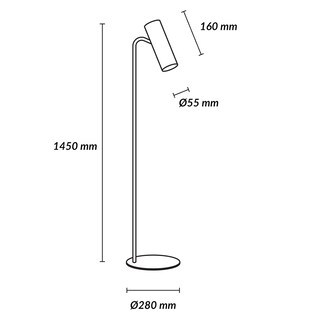 Foto 8 | Foto 8 | Estevez Luminario De Pie Decorativo Meds Gu10 Aluminio Negro Ø280×1450×370 Mm
