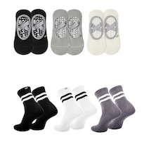 6 Pares Calcetines De Yoga Pilates Antiderrapantes Mujer Talla Eo Safe Imports Esi-22891 Multicolor