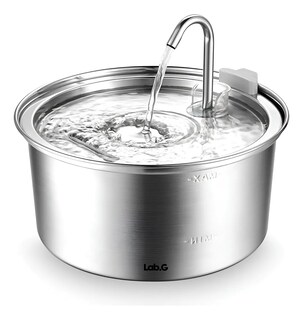 Foto 1 | Foto 1 | Bebedero Lab.g Fuente Para Gatos Perros Acero Inoxidable 3.2l Plata