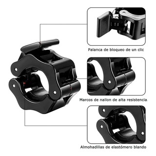 Foto 4 | Foto 4 | 2ps Seguros Para Barra De Pesas Abrazaderas Gym Y Mancuernas Eo Safe Imports Esi-22901 Negro
