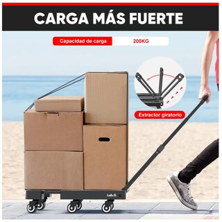Foto 3 | Foto 3 | Carrito Plegable Lab.g De Carga 200kg Portátil Diablitos Plegables Negro