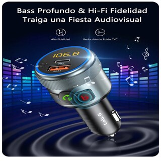 Foto 2 | Foto 2 | Transmisor Lab.g Fm Bluetooth 5 Carga Rápida Qc3 Manos Libres Auto Negro