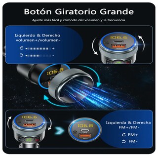 Foto 4 | Foto 4 | Transmisor Lab.g Fm Bluetooth 5 Carga Rápida Qc3 Manos Libres Auto Negro